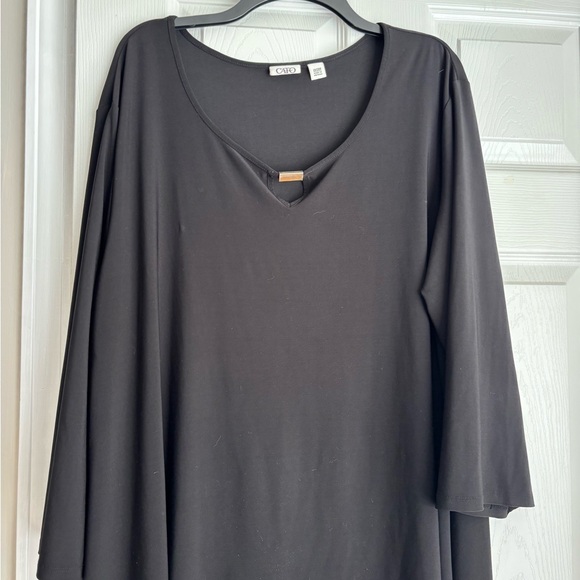 Cato Black Asymmetrical Blouse - Picture 2 of 3